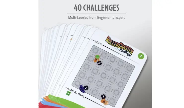The Think Fun Roller Coaster Challenge features 40 challenges.