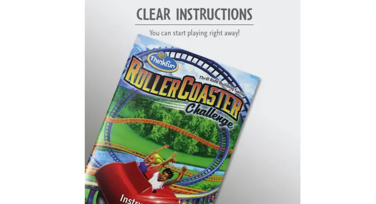 The Think Fun Roller Coaster Challenge has clear instructions and is easy to use.