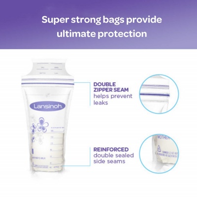 Lansinoh Freezer Breast Milk Storage Bag 100 ct protection