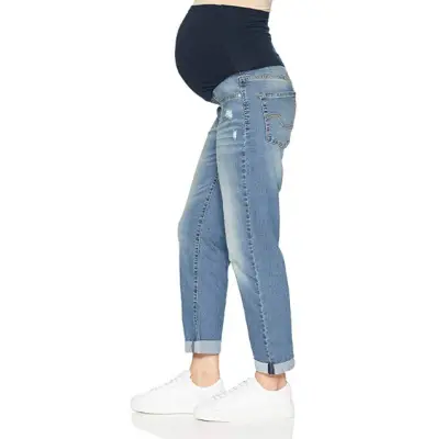 signature levi strauss & co. boyfriend maternity jeans side