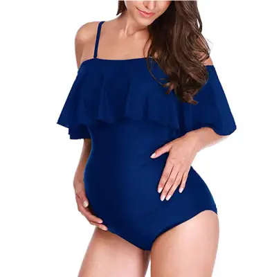 ru sweet beachwear maternity swimsuit blue