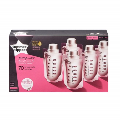 Tommee Tippee Pump and Go Breast Milk Storage Bag package