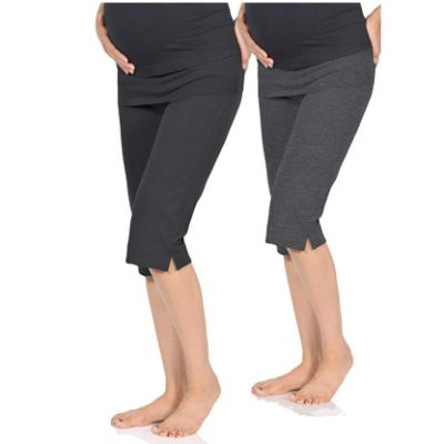 BeachCoCo Cropped Maternity Leggings Two Pack