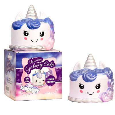 unicorn galaxy cake squishie package