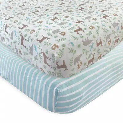 touched by nature crib sheets blue