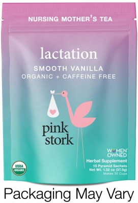 pink stork smooth vanilla lactation tea pack