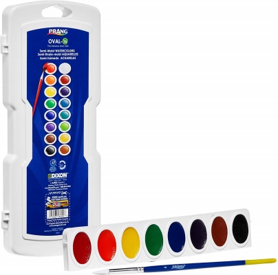 prang oval-16 pan watercolor paint 8 colors