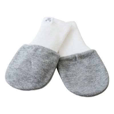 crummy bunny baby mittens gray white