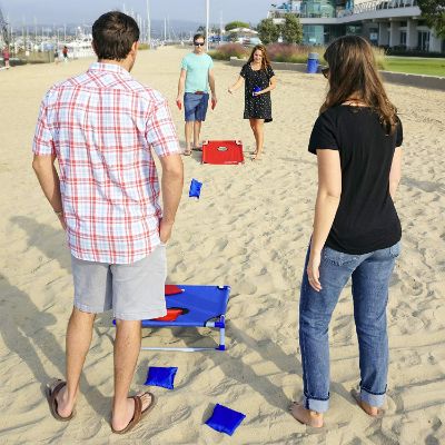 gosports portable cornhole outdoor game how to play