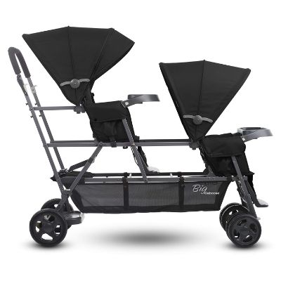 joovy big caboose graphite triplet stroller side view