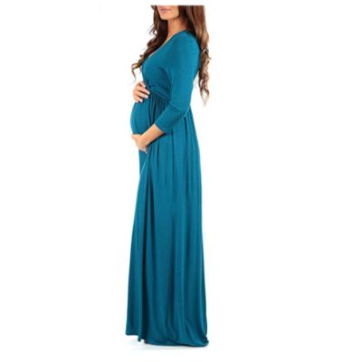 Motherbee Wrapped Ruched Maternity Dress Side