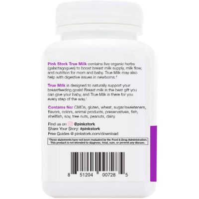 Pink Story True Milk Vitamins Bottle Label