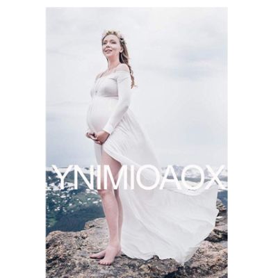 YnimioAOX Off Shoulder Maternity Dress Scenic