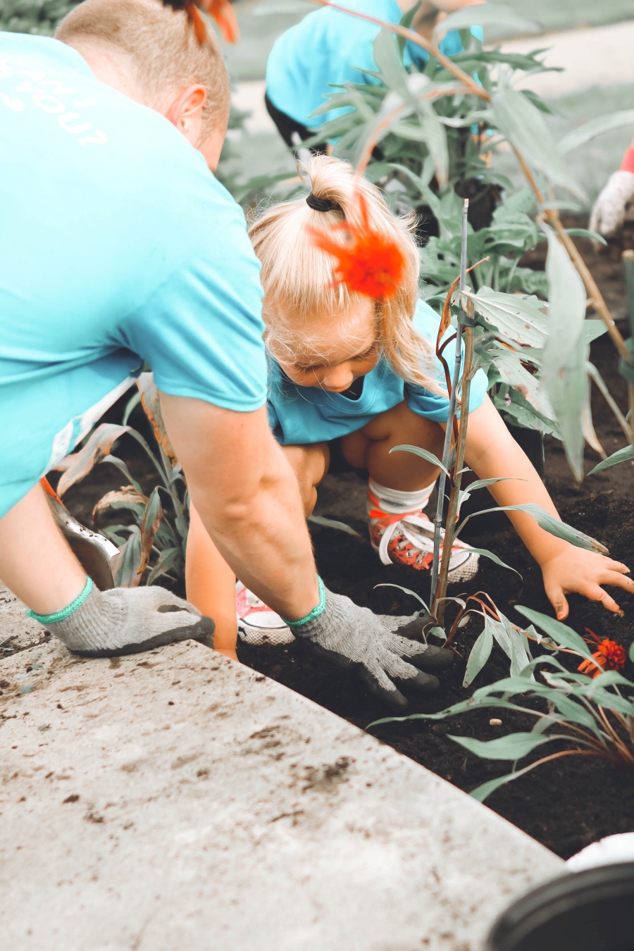 girl gardening