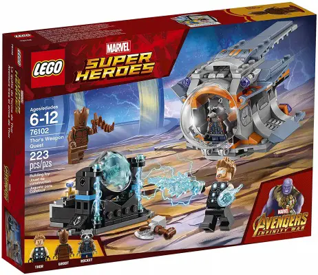 marvel lego set avengers inifinty war thor's weapon quest box