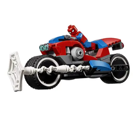 marvel lego set spider-man bike rescue figure