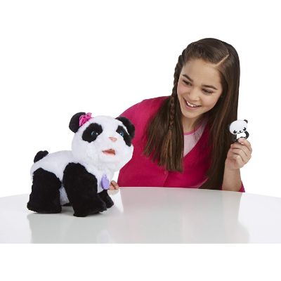 pom pom baby panda furreal friend kid playing