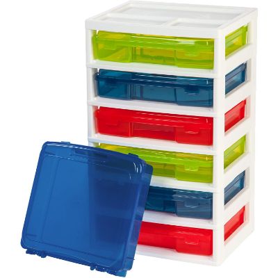 iris 6-case activity chest lego storage container with cases