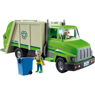 playmobil green recycling truck design