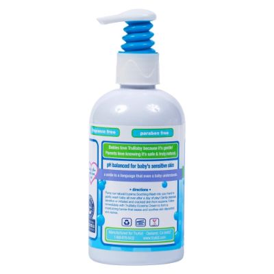 truBaby eczema soothin  unscented, 8 oz baby wash for eczema back