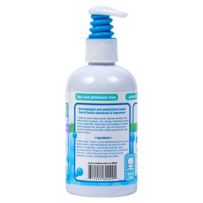 truBaby eczema soothin  unscented, 8 oz baby wash for eczema side