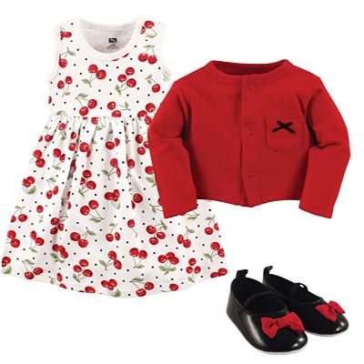 Hudson baby dress and cardigan