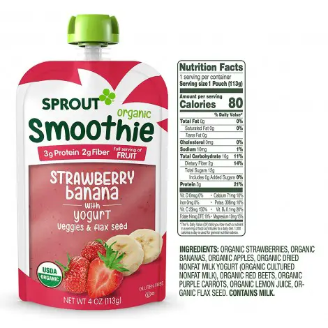 sprout organic toddler baby yogurt ingredients