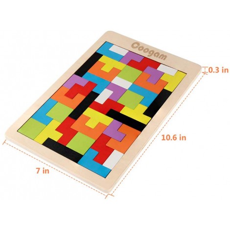 wooden tetris puzzle montessori toys size