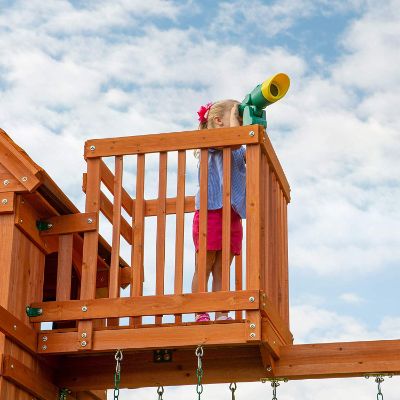 Backyard Discovery Skyfort II All Cedar Wood outdoor playset crows nest