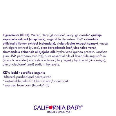 california baby calendula shampoo for kids and babies ingredients