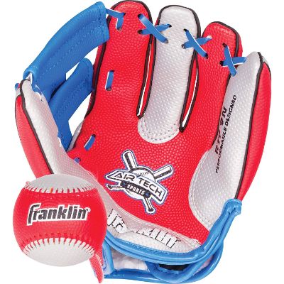 franklin sports air tech foam kids baseball gloves red