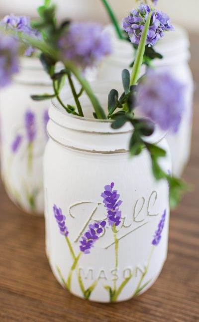 Flower Painted Mason Jars