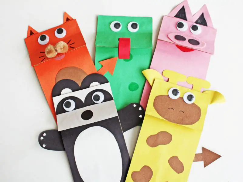 animal paper bag puppets