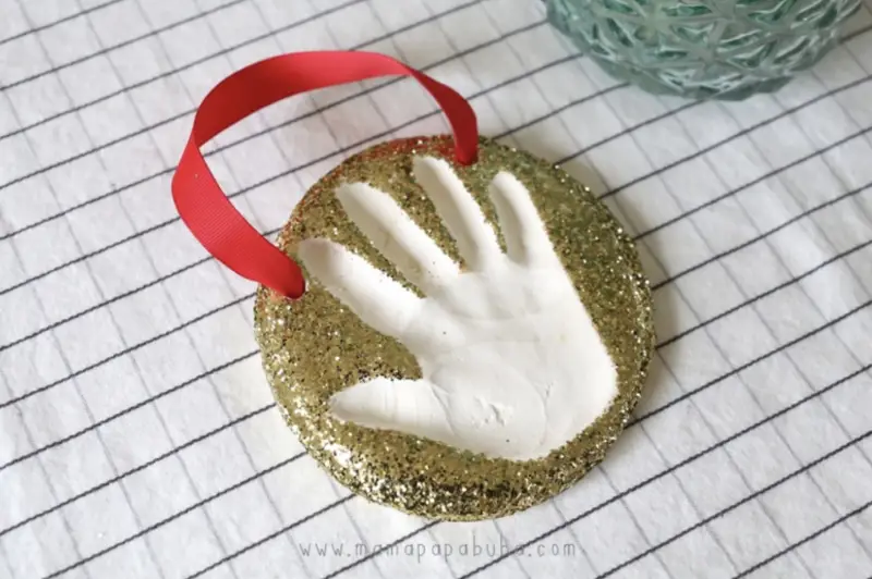 handprint clay ornament