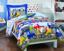 dream factory trucks tractors kids’ bedding pattern