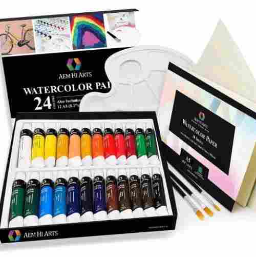 aem hi arts 24 tube watercolor paint kit