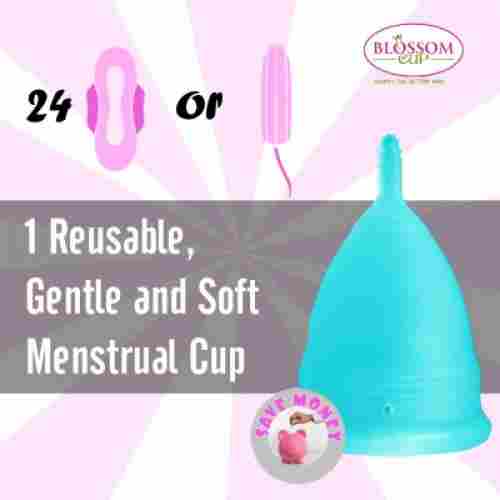 blossom large blue menstrual cup reusable