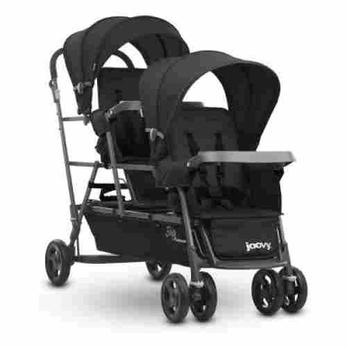 joovy big caboose graphite triplet stroller design