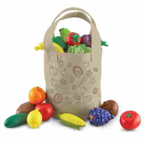 Fresh Picked Fruit and Veggie Tote play dishes