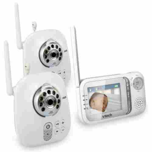 vtech vm312-2 safe & sound video baby monitor with night vision and two cameras