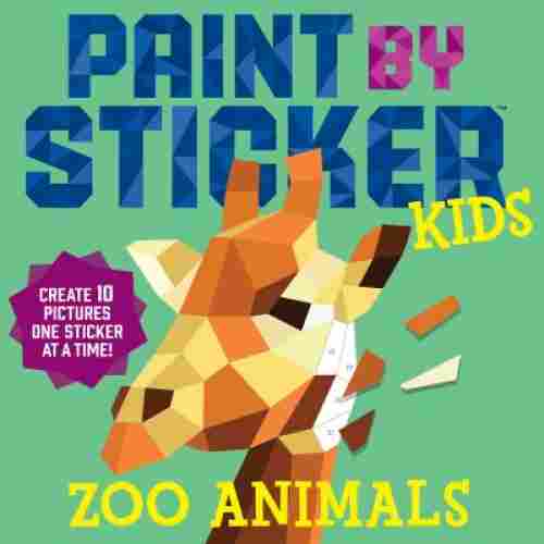 kids activity book Paint by Sticker Zoo Animals