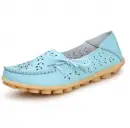 kunsto leather casual loafers pregnancy shoes blue