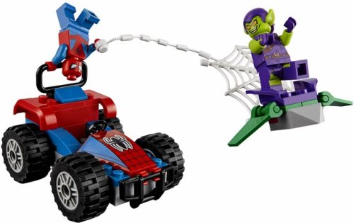 marvel lego set spider-man car chase figures
