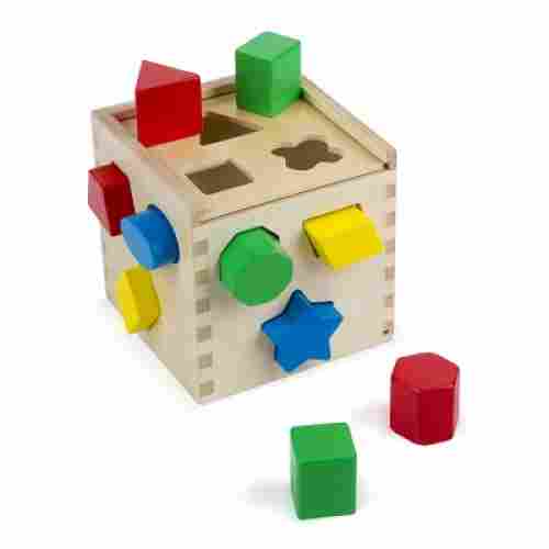 melissa doug shape sorting activity cube