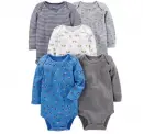 Boys' 5-Pack Long-Sleeve Bodysuit