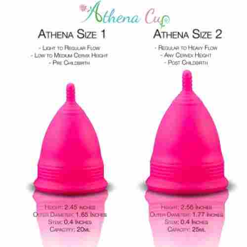 athena transparent menstrual cup size