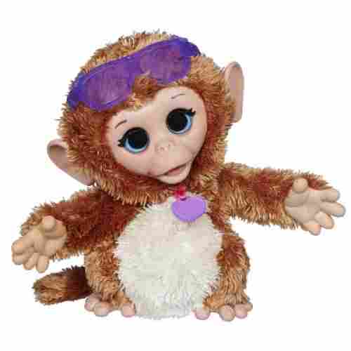 baby cuddles giggly monkey furreal friends