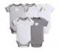  Burt's Bees Girls' 5-Pack Solid Bodysuit