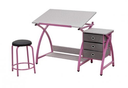 comet center kids desk pink