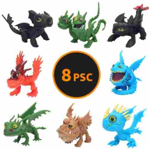 PETON 8pcs Action Figures Set how to train your dragon toys